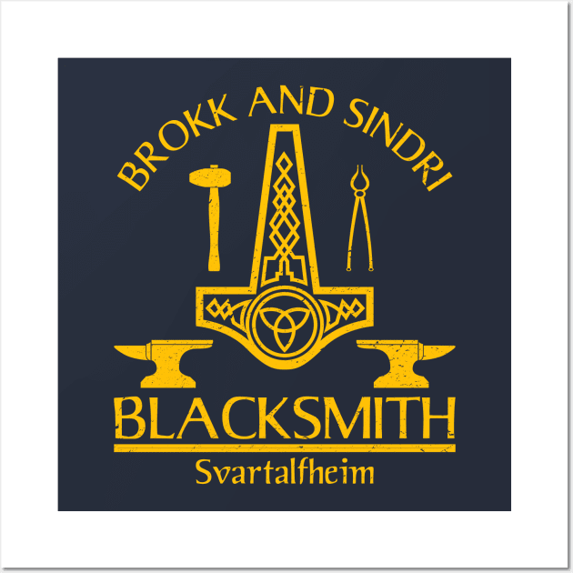 Brokk and Sindri Blacksmith Wall Art by nickbeta